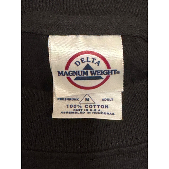 Vintage 90s Delta Magnum Weight Wolf Northern Lights Graphic Long Sleeve Tee Med - Picture 6 of 7